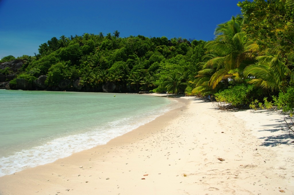 Strand von Silhouette Seychellen